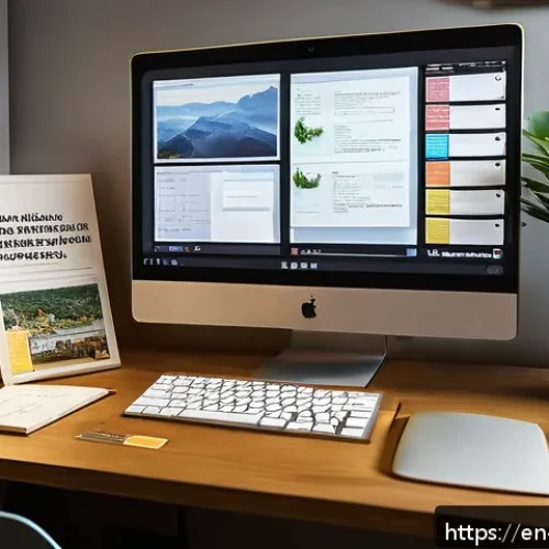 통번역사 번역 스킬 향상 팁 - A professional translator&rsquo;s cozy home office scene showing a large monitor displaying a CAT tool int...