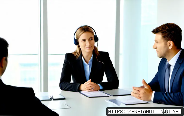 통번역사 분야별 통역 수요 - Photorealistic modern international business meeting in a bright glass-walled office, a professional...