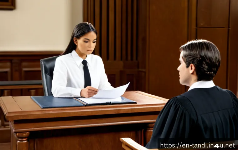Home 14 통번역사 통역 관련 법률 - Photorealistic legal consultation scene in a modern American law office, professional court interpre...
